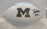 Justice Haynes Autographed University of Michigan White Panel Football