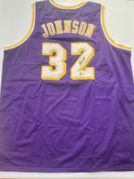 Magic Johnson Autographed Purple Custom Jersey