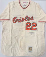 Jim Palmer Autographed Baltimore Orioles Mitchell and Ness Jersey with Hall of Fame Inscription