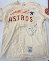 Joe Morgan Autographed Mitchell and Ness Houston Astros Jersey with Inscription 