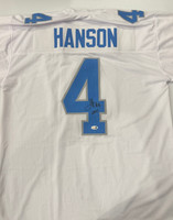 Jason Hanson Autographed White Custom Jersey