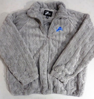 Detroit Lions Women's G-III 4Her Fluffy 1/4 Zip Grey Pullover Sweater