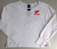 Detroit Red Wings Women's Fanatics Cropped Embroidered White Long Sleeve