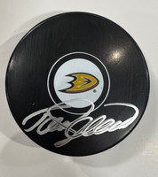 Teemu Selanne Autographed Anaheim Ducks Logo Puck