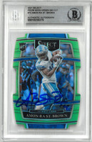 Amon-Ra St. Brown Autographed 2021 Select Prizm Neon Green Die Cut #73 Rookie Card