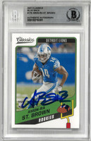 Amon-Ra St. Brown Autographed 2021 Classics Blue Back Rookie Card
