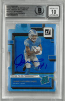 Jameson Williams Autographed 10 Grade 2022 Donruss Press Proof Silver Die Cut Rookie Card