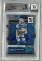 Jameson Williams Autographed 10 Grade 2022 Donruss Press Proof Silver Rookie Card