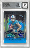 Sam LaPorta Autographed 10 Grade 2023 Panini Origins Holo Turquoise Rookie Card