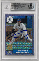 Spencer Torkelson Autographed 2022 Topps Update 87 Silver Pack Chrome Purple Refractors