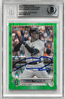 Spencer Torkelson Autographed 2022 Topps Chrome Sonic Green Raywave Refractor Rookie Card