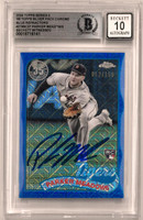 Parker Meadows Autographed 10 Grade 2024 Topps 89 Topps Silver Pack Blue Refractors Rookie Card