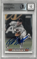 Parker Meadows Autographed 10 Grade 2024 Topps Stadium Club Rookie Card