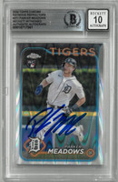 Parker Meadows Autographed 10 Grade 2024 Topps Chrome Raywave Refractors