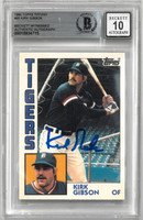 Kirk Gibson Autographed 10 Grade 1984 Topps Tiffany
