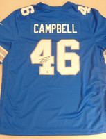Jack Campbell Autographed Detroit Lions Blue Nike Game Jersey