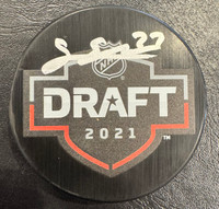 Simon Edvinsson Autographed 2021 Draft Logo Puck