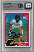 Lou Whitaker Autographed 10 Grade 1981 Topps Coca Cola