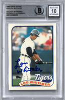 Lou Whitaker Autographed 10 Grade 1989 Topps Tiffany
