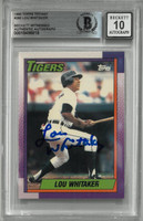 Lou Whitaker Autographed 10 Grade 1990 Topps Tiffany