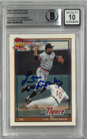Lou Whitaker Autographed 10 Grade 1991 Topps Tiffany