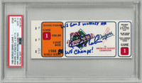 Kirk Gibson PSA 10 Ex 5 Autographed 1988 World Series Game 1 Ticket Walk Off HR Inscribed