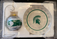 MSU Cookie Plate and Christmas Tree Ornament