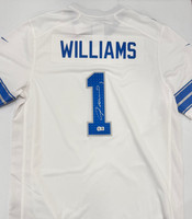 Jameson Williams Autographed Detroit Lions White Lettered Game Jersey