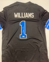 Jameson Williams Autographed Detroit Lions Black Lettered Game Jersey