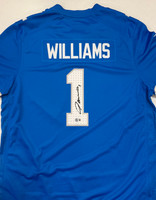 Jameson Williams Autographed Detroit Lions Blue Lettered Game Jersey