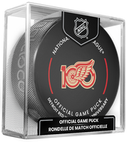 Marco Kasper Autographed Detroit Red Wings Centennial Season Game Puck (Pre-Order)