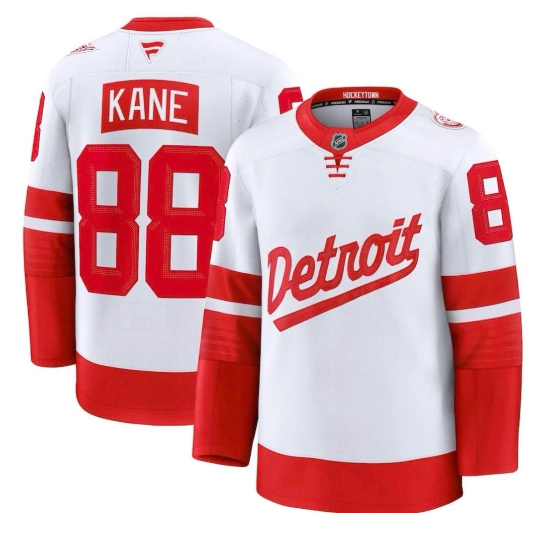 カニエ着用　detroit red wings シャナハン　ユニフォームレプリカ Patrick Kane Detroit Red Wings 2024-25 Stadium Series Fanatics