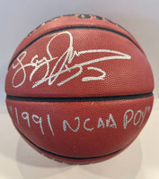 Larry Johnson Autographed Wilson Basketball with Inscription 