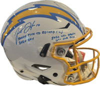 Justin Herbert Autographed Las Angeles Chargers SpeedFlex Helmet with 4 Inscriptions 
