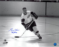 Gordie Howe Autographed Detroit Red Wings 16x20 Photo #1 - black & white on the open ice