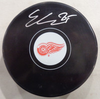 Elmer Soderblom Autographed Detroit Red Wings Logo Puck