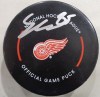 Elmer Soderblom Autographed Detroit Red Wings Game Puck