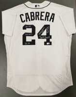 Miguel Cabrera Game Used 2020 Home Jersey - Autographed and Inscribed w/ Career Stats