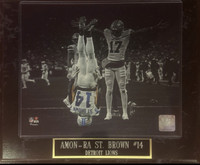 Amon-Ra St. Brown Unsigned Headstand 8x10 Photo Plaque