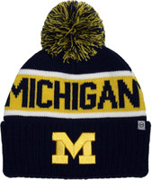 University of Michigan Franchise Club Warrior Knit Hat - Navy w/ Pom