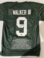 Kenneth Walker III Autographed Green Custom Jersey