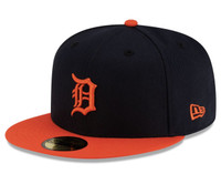 Men's Detroit Tigers New Era Navy/Orange Alternate Authentic Collection 59FIFTY Fitted Hat