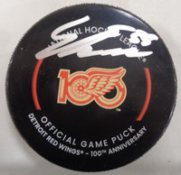 Emmitt Finnie Autographed Detroit Red Wings Centennial Season Game Puck