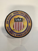USA Hockey Double Gold Olympic Champions 2026 Logo Puck