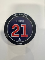Dylan Larkin USA 2026 Dual Sided Logo Puck 