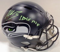 Kenneth Walker III Autographed Seattle Seahawks Full Size Replica Helmet w/ "SB LX MVP"