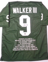 Kenneth Walker III Autographed Michigan State University Custom Stat Jersey