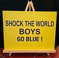 SHOCK THE WORLD BOYS - GO BLUE! 18x24" Yard Sign