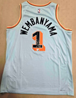 Victor Wembanyama San Antonio Spurs Autographed Fanatics Authentic Light Blue Nike 2024-25 City Edition Swingman Jersey