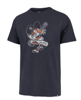 Detroit Tigers Men's 47 Brand Swinging Kitty Tee Shirt- Navy